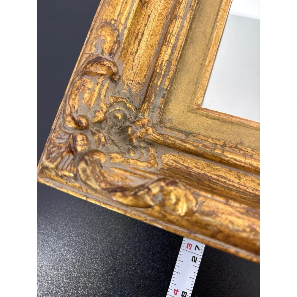 Vintage Wall Mirror 20x14 Gold Ornate Rectangular Antique Style French Country